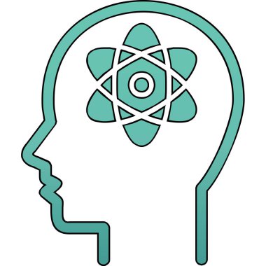 İnsan beyni simgesi, basit vektör çizimi 