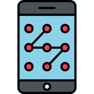 Mobil Desen Kilit simgesi, vektör illüstrasyonu