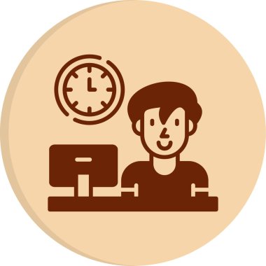 Sıkı Çalışma simgesi, vektör illüstrasyonu