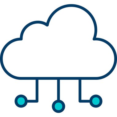 bulut hesaplama ağ simgesi, vektör illüstrasyonu 