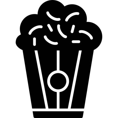 Patlamış mısır. Web simgesi basit illüstrasyon                                  