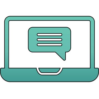 Çevrimiçi İletişim simgesi vektör illüstrasyonu