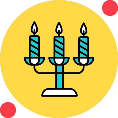 Bir şamdan ağ simgesinin vektör illüstrasyonu 