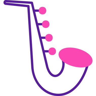 Saksafon. Web simgesi basit tasarım 