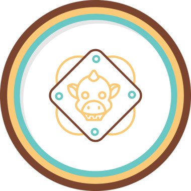 ejderha yassı simgesi, vektör çizimi 