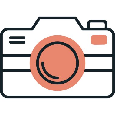 Fotoğraf makinesi simgesi, vektör illüstrasyonu. düz tasarım biçimi              