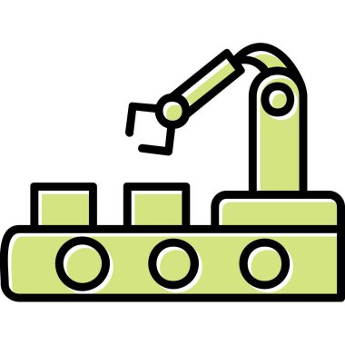 Otomasyon web simgesi, vektör illüstrasyonu