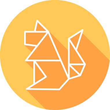 kağıt sincap simgesi, ağ basit illüstrasyon