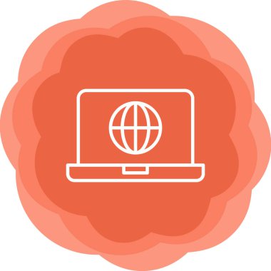 dizüstü bilgisayar simgesi, vektör illüstrasyonu basit tasarım