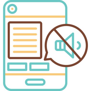Ses akıllı telefon simgesi yok, vektör illüstrasyonu 