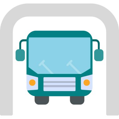 bus simgesi basit vektör illüstrasyonu 