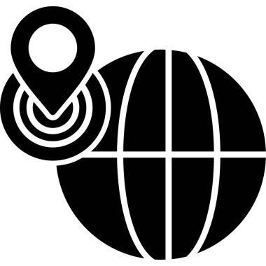 dünya konum simgesi vektör illüstrasyonu