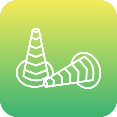 Trafik Konileri web simgesi, vektör illüstrasyonu