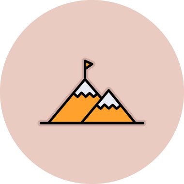 Başarı Dağı simgesinin vektör illüstrasyonu 