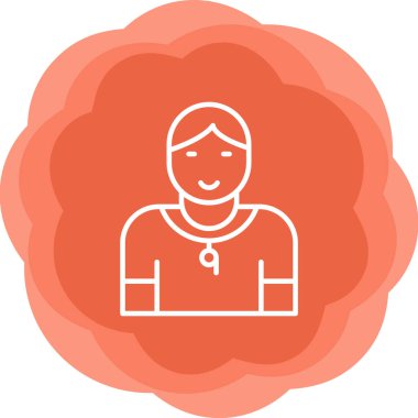 Jimnastik eğitmeni web simgesi, vektör illüstrasyonu