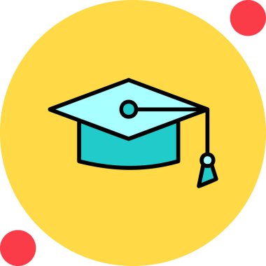 Mortarboard web simgesi basit illüstrasyon