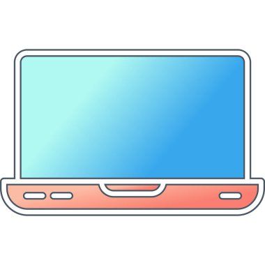 dizüstü bilgisayar simgesi, vektör illüstrasyonu basit tasarım