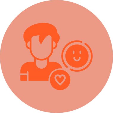 Mutlu emoji simgesine sahip insan avatarı, vektör illüstrasyonu basit tasarım