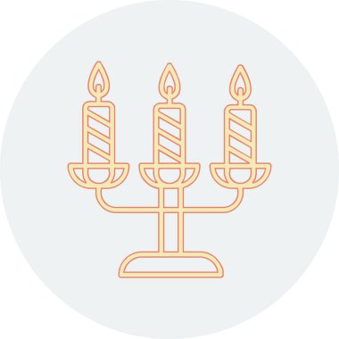 Bir şamdan ağ simgesinin vektör illüstrasyonu 