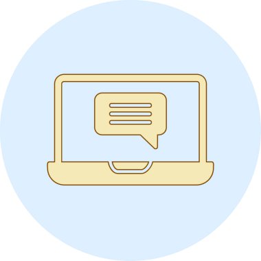 Çevrimiçi İletişim simgesi vektör illüstrasyonu