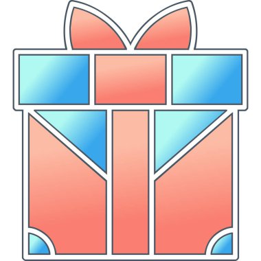 gift box with bow, vector illustration