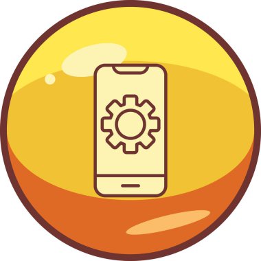 akıllı telefon ayarlama web simgesi vektör çizimi 