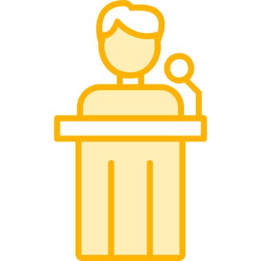 Siyaset ikonu. Web için basit bir konferans vektör simgesi çizimi