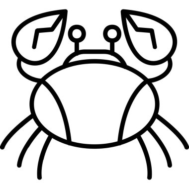 Origami biçiminde yengeç simgesi, vektör illüstrasyonu  