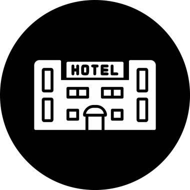 Otel web simgesi, vektör illüstrasyonu