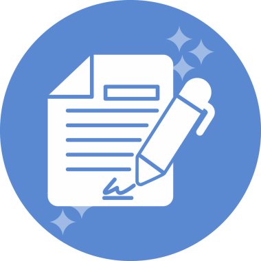 Sözleşme simgesi imzalama, basit vektör illüstrasyonu