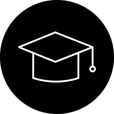 mezuniyet şapkası, web simgesi basit illüstrasyon