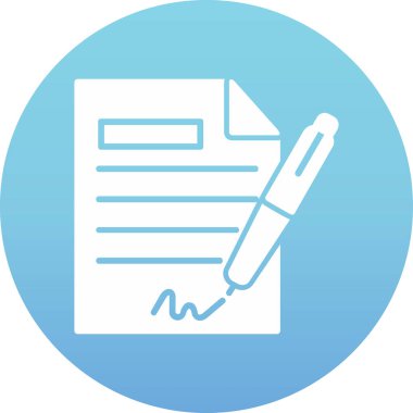 Sözleşme simgesi imzalama, basit vektör illüstrasyonu