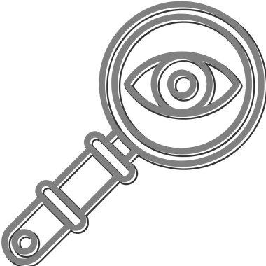 büyütme cam simgesi, vektör illüstrasyonu basit tasarım