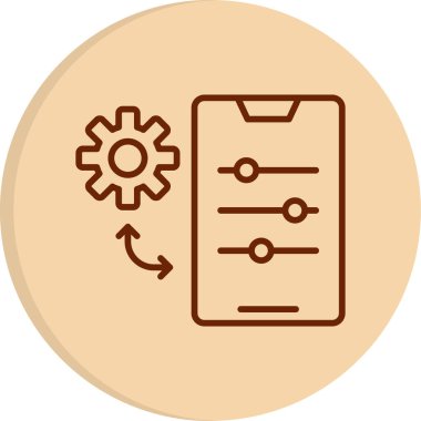 Simgeyi ayarlamanın vektör illüstrasyonu 