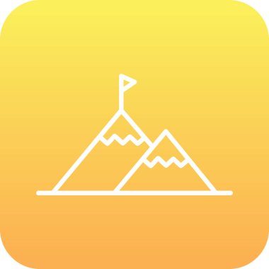 Başarı Dağı simgesinin vektör illüstrasyonu 