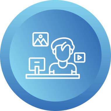 İş yeri. Web simgesi vektör illüstrasyonu