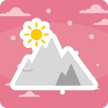 Dağlar. Web simgesi basit illüstrasyon  