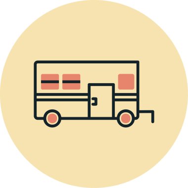 Camper van simge vektör çizim