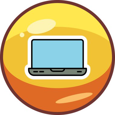 dizüstü bilgisayar simgesi, vektör illüstrasyonu basit tasarım