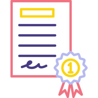 Sertifika. Web simgesi basit tasarım