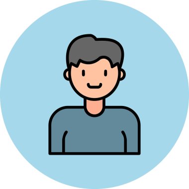 İnsan avatar web simgesi basit illüstrasyon 