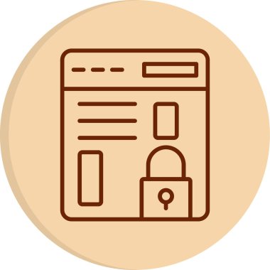 Tarayıcı Kilidi web simgesi, vektör illüstrasyonu