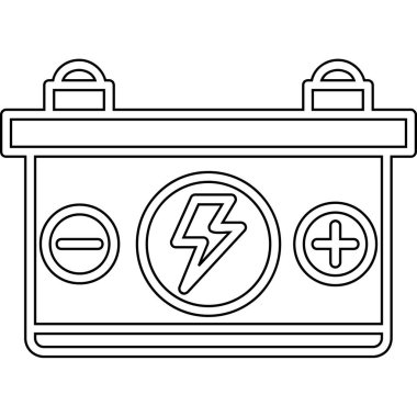 Araba pil simgesi, vektör çizim 