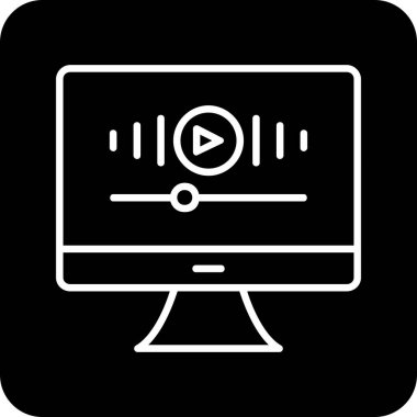 Müzik Video simgesinin vektör illüstrasyonu