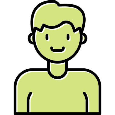 İnsan avatar web simgesi basit illüstrasyon 