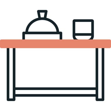 Mutfak ikonu. yemek illüstrasyonu 