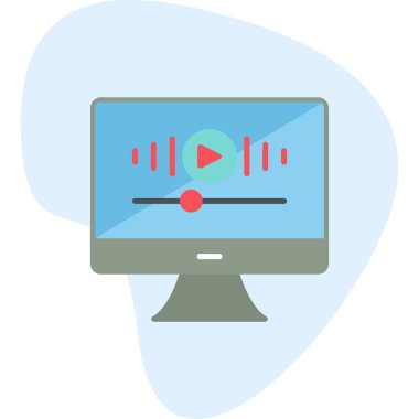 Müzik Video simgesinin vektör illüstrasyonu