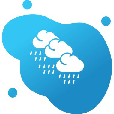 Yağmurlu bulutlar. Web simgesi basit illüstrasyon