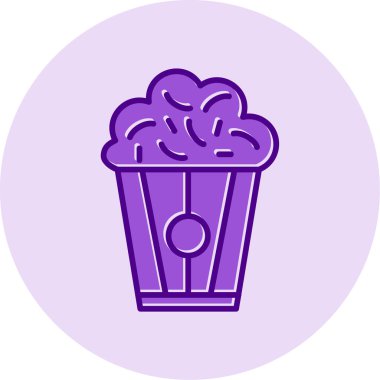 Patlamış mısır. Web simgesi basit illüstrasyon                                  