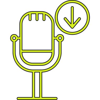 Podcast İndirme. Web simgesi basit illüstrasyon        